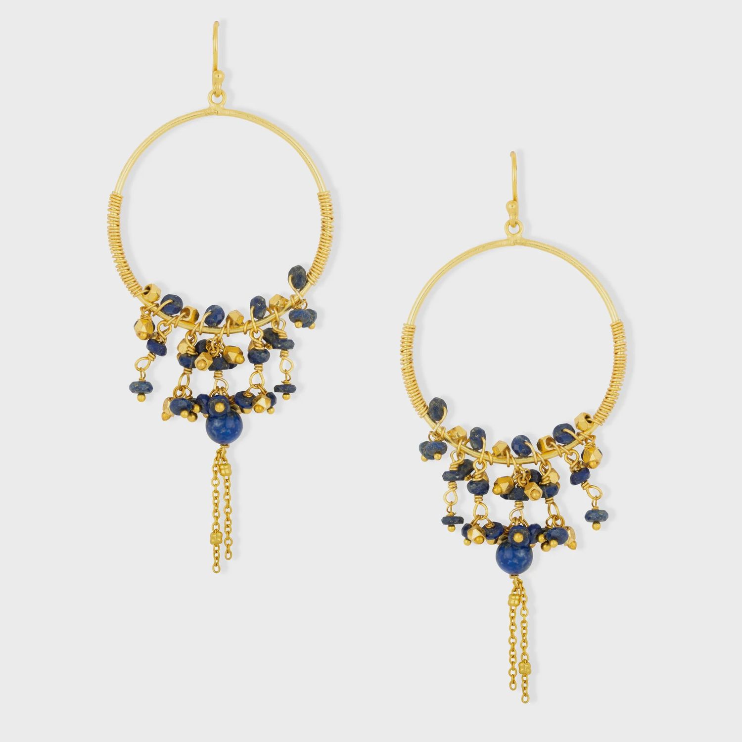 Destin Navy Charm Hoop Earrings