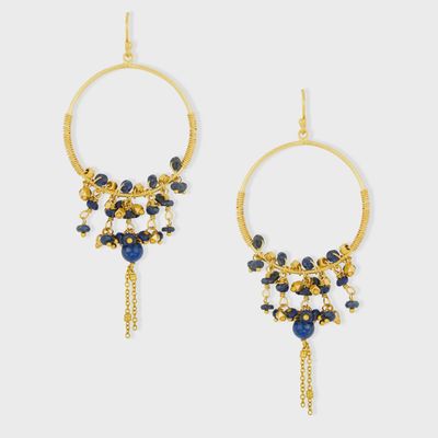 Destin Navy Charm Hoop Earrings