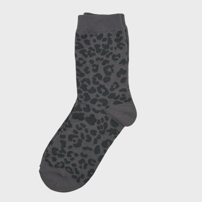 Charcoal Leopard Socks