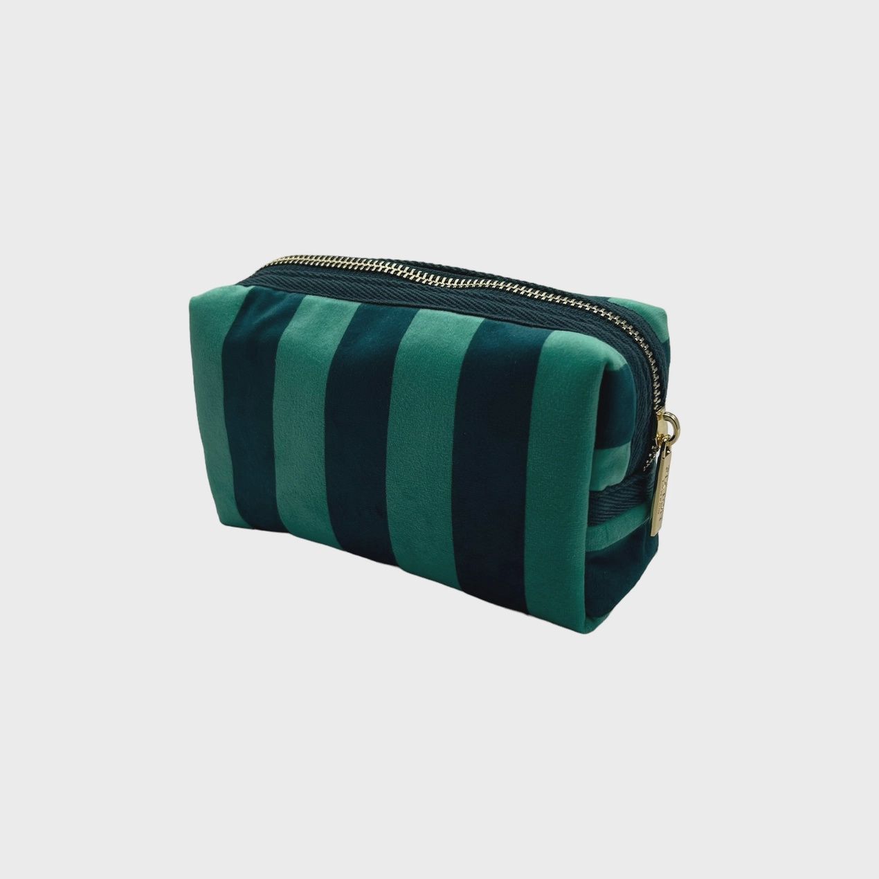 Teal Stripe Makeup Bag