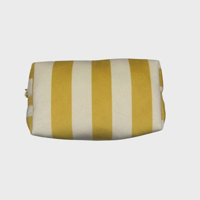 Yellow Stripe Makeup Bag