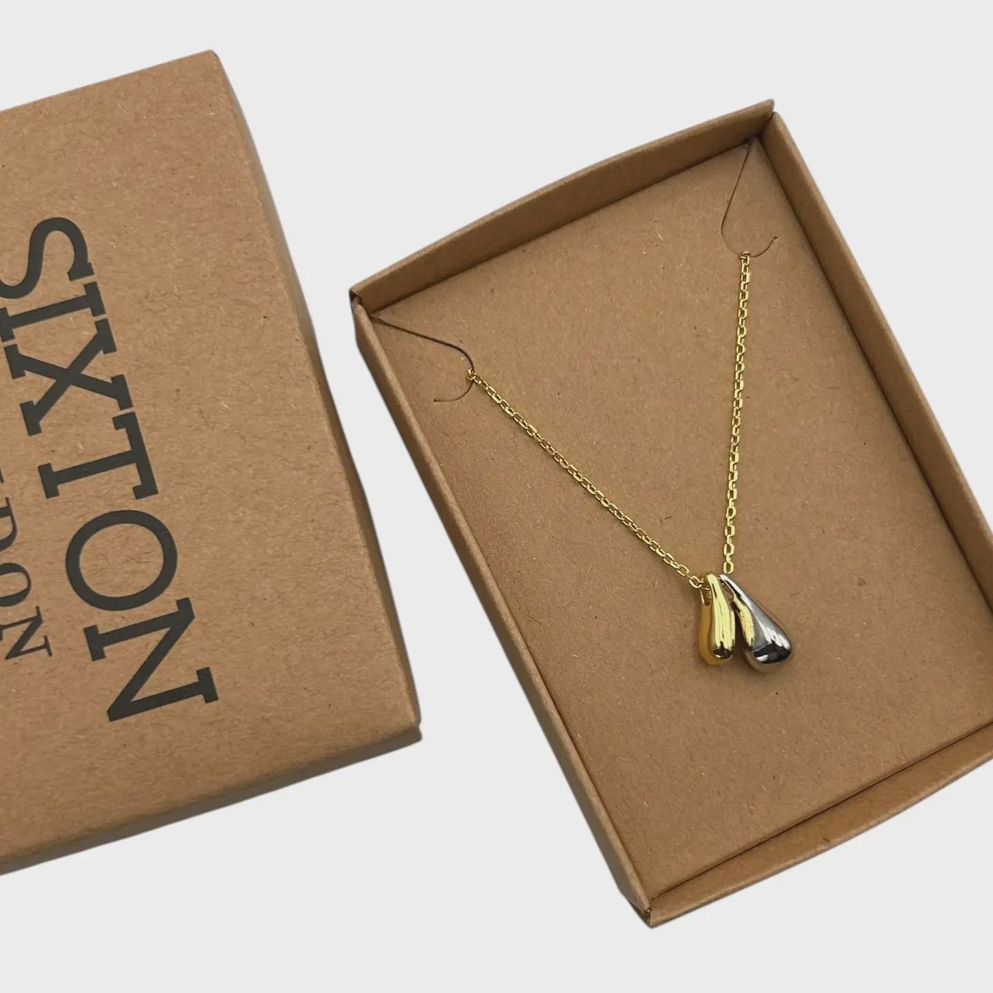 Gold &amp; Silver Droplet Necklace