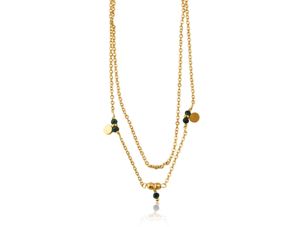 Kathryn Stainless Steel Necklace, Colour: Green