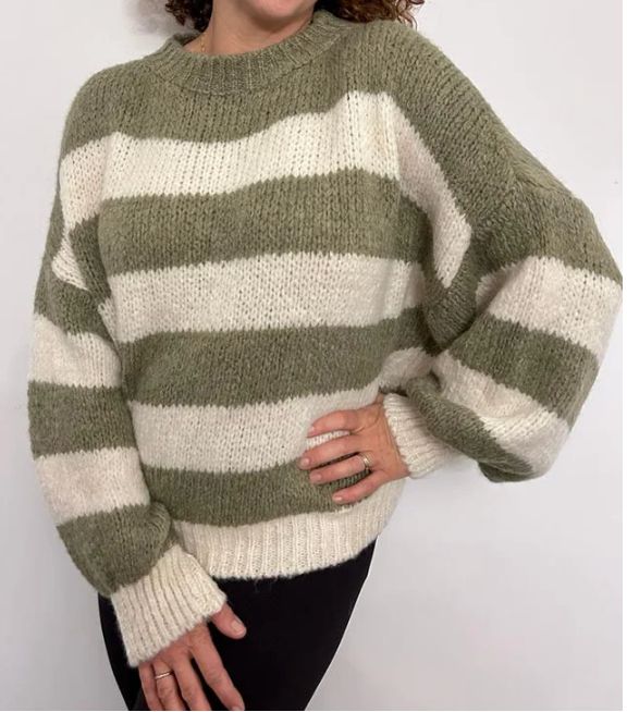 Khaki Stripe Jumper, Size: One Size