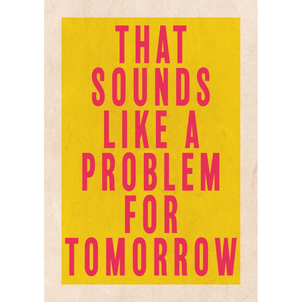 Tomorrow&#39;s Problem Print, Colour: Yellow &amp; Red, Size: A3