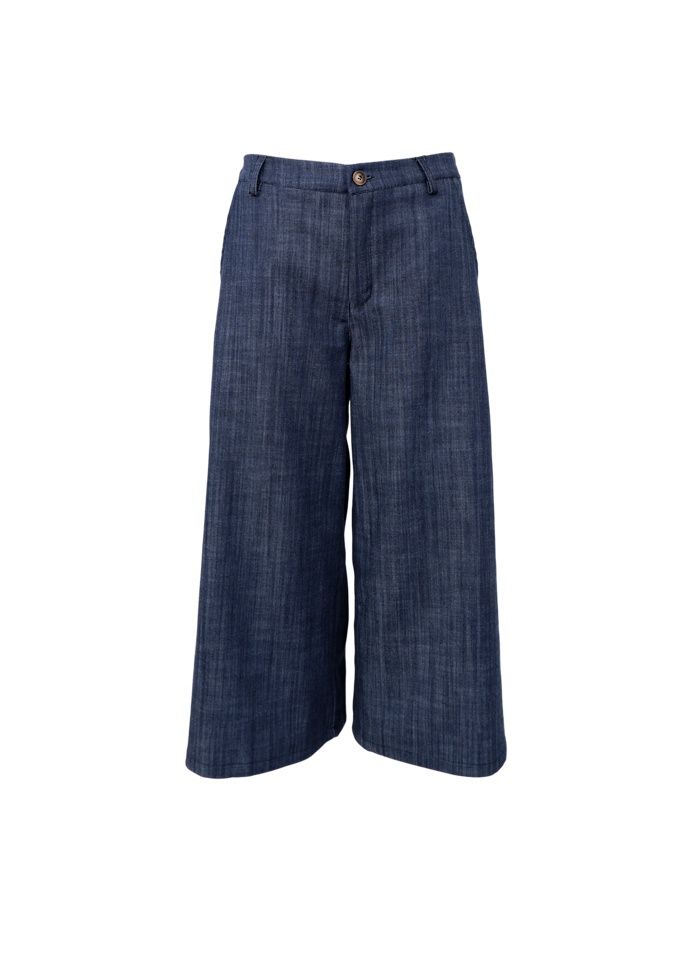 Box Culotte Pant, Colour: Navy Denim, Size: S/M