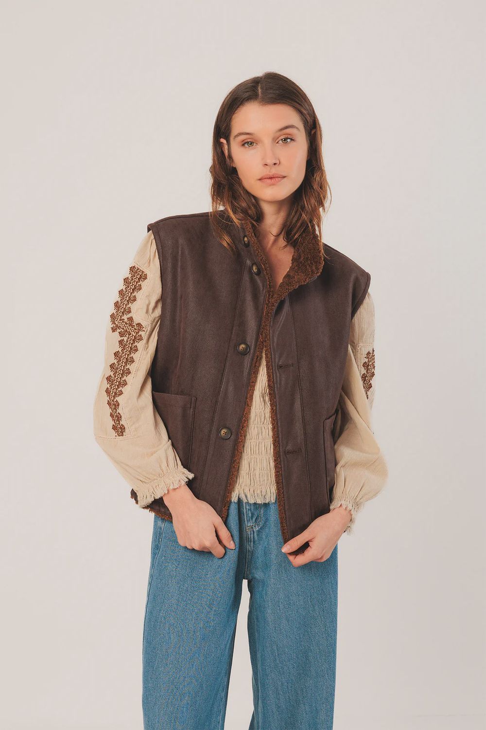 Chocolate Reversible Vest