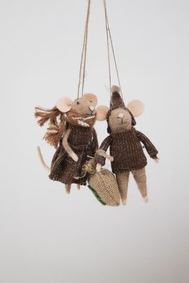 Gift Sack Grey Brown Mouse