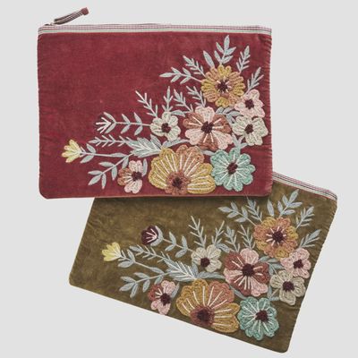 Embroidered Velvet Laptop Sleeve