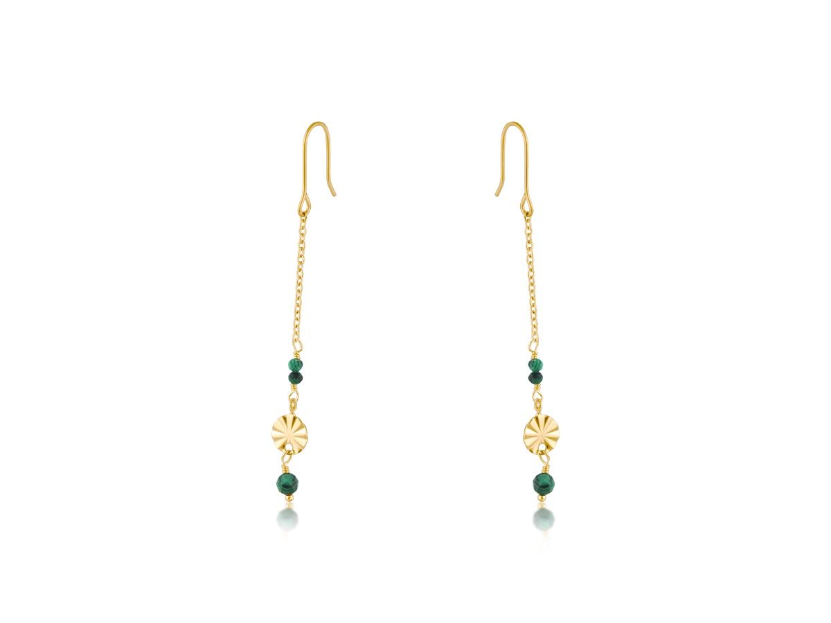 Pamela Stainless Steel Earrings, Colour: Green