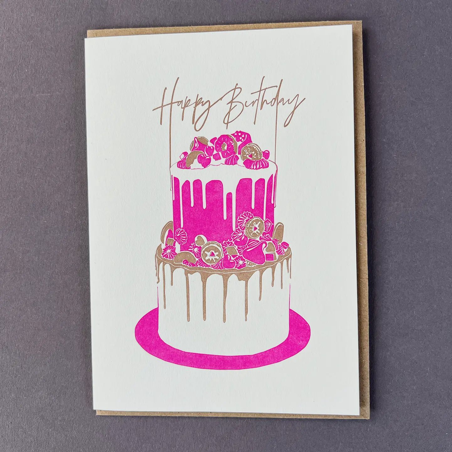 Birthday Cake Letterpress Card