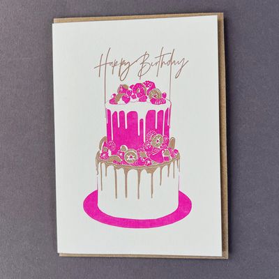 Birthday Cake Letterpress Card