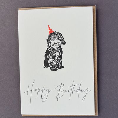 Birthday Cockapoo Letterpress Card