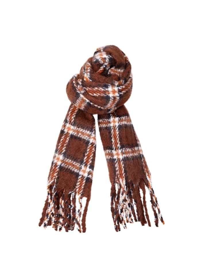 Pauline Checkered Winter Scarf, Colour: Mocca