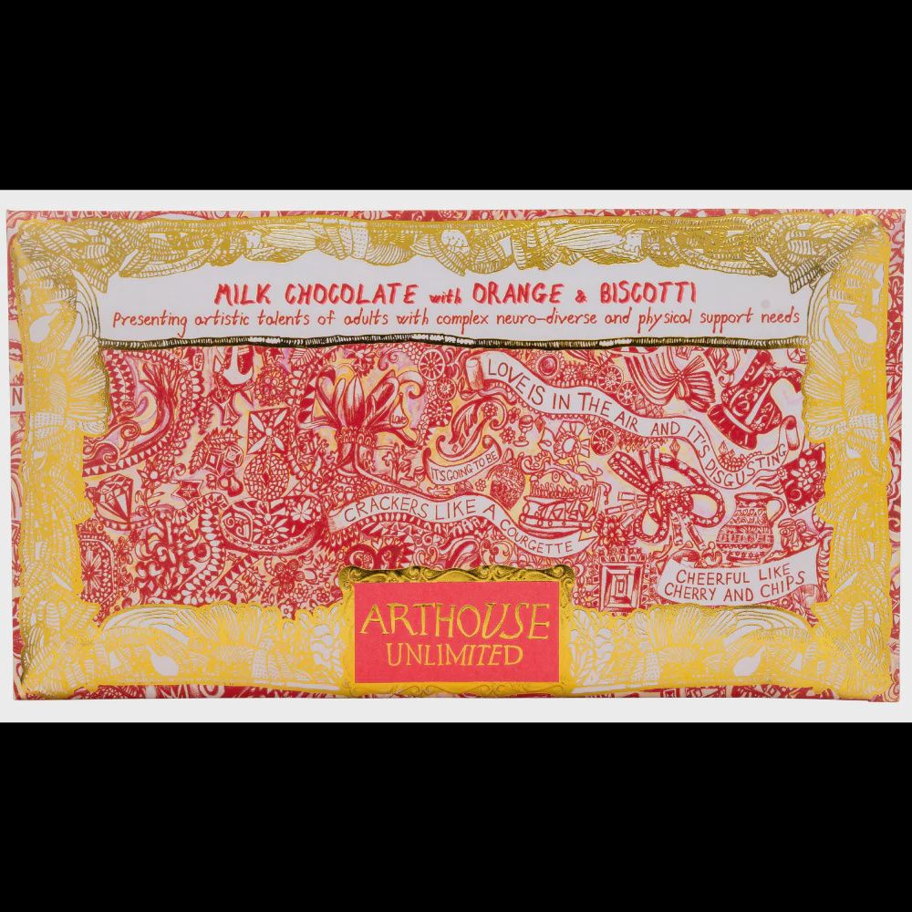 Love Is In The Air Milk Chocolate Bar, Flavour: Orange &amp; Biscotti