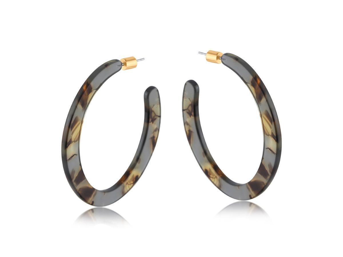 Ilona Statement Earrings, Colour: Grey