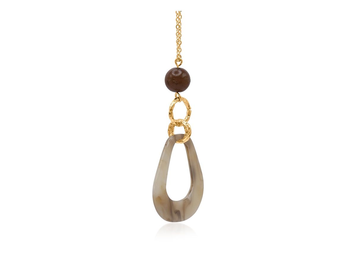 Evelyne Pendant Necklace, Colour: Brown