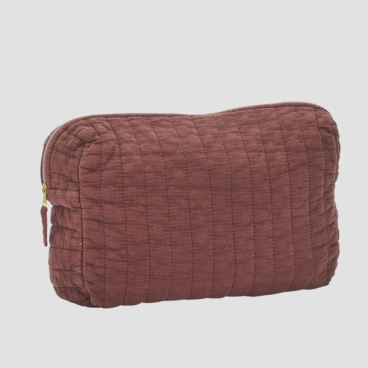 Mahogany Quilted Wash Bag
