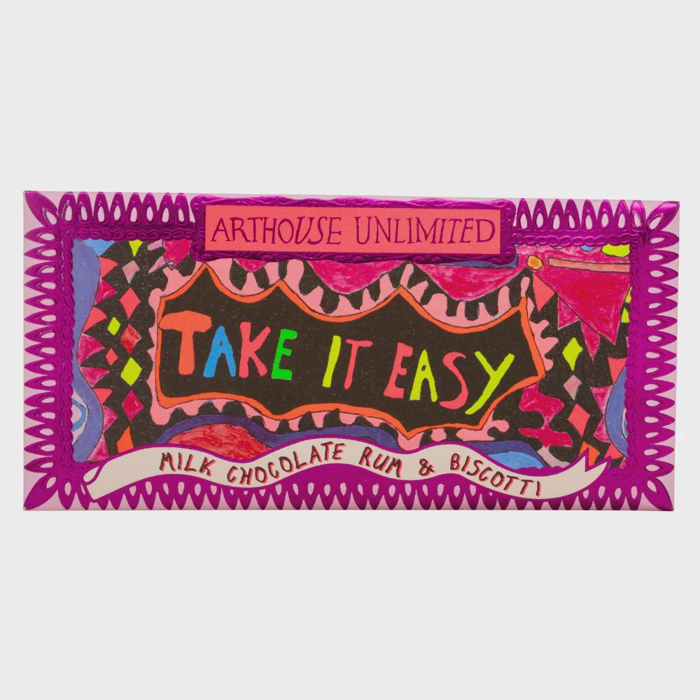 Take It Easy Milk Chocolate Bar, Flavour: Rum &amp; Biscotti