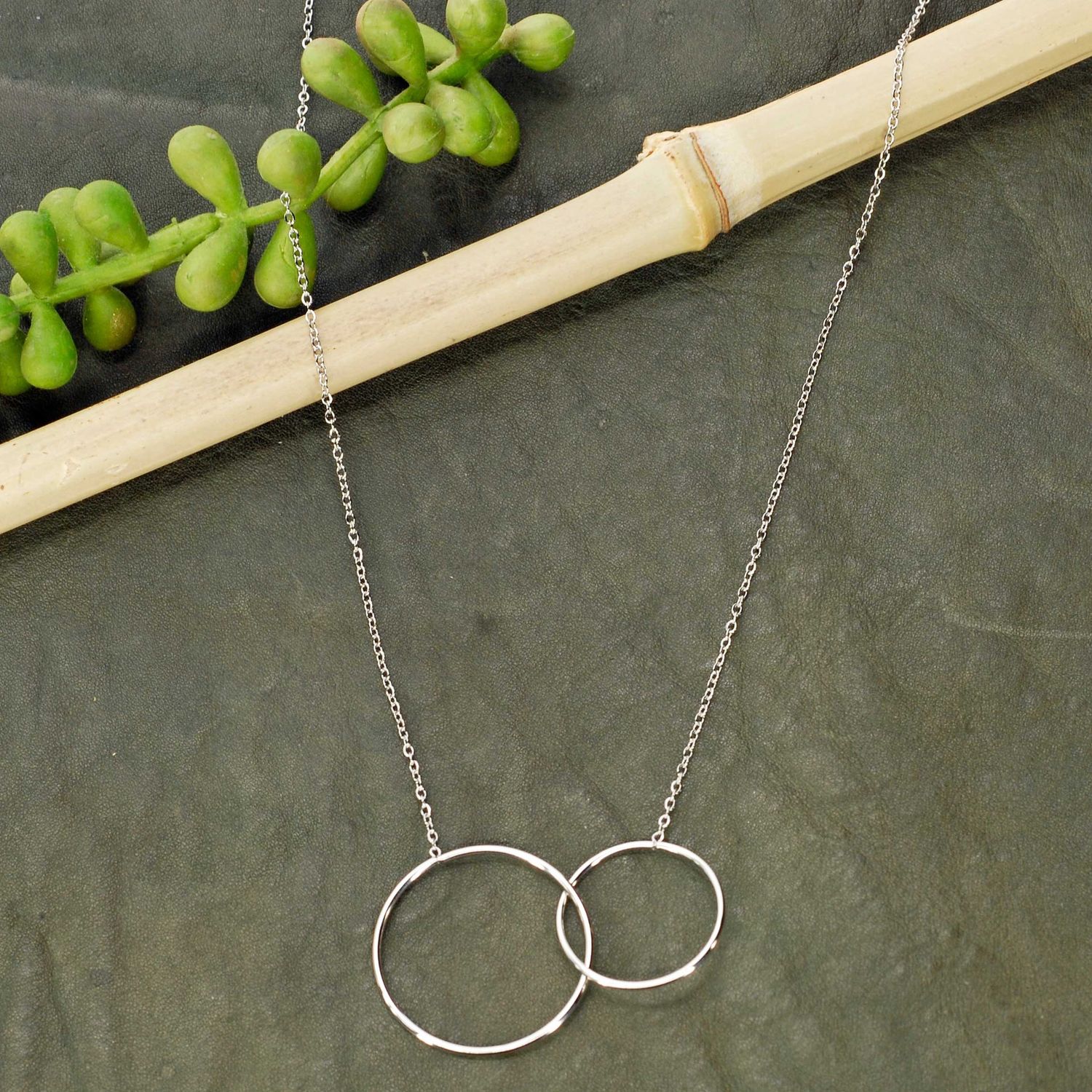 Stainless Steel Two Ring Necklace