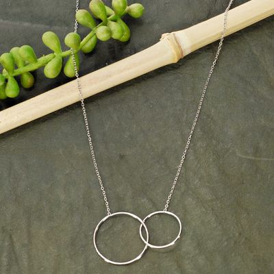 Stainless Steel Two Ring Necklace