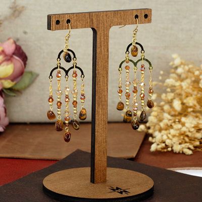 Tiger Eye Drop Earrings