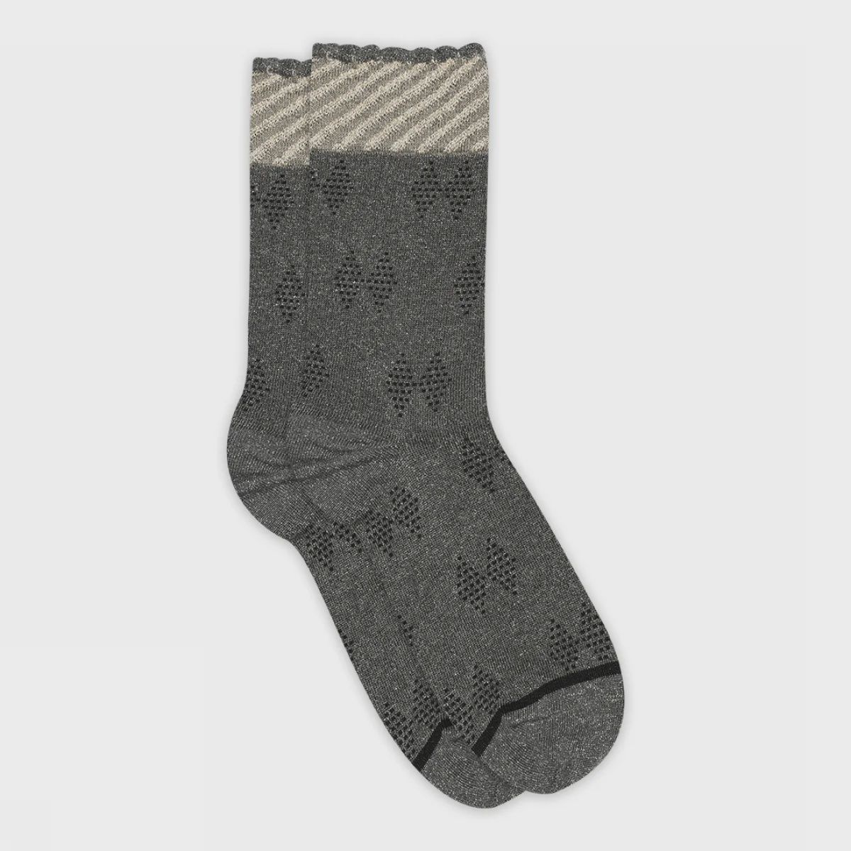 Flora Glitter Sock, Colour: Castlerock, Size: 37-39