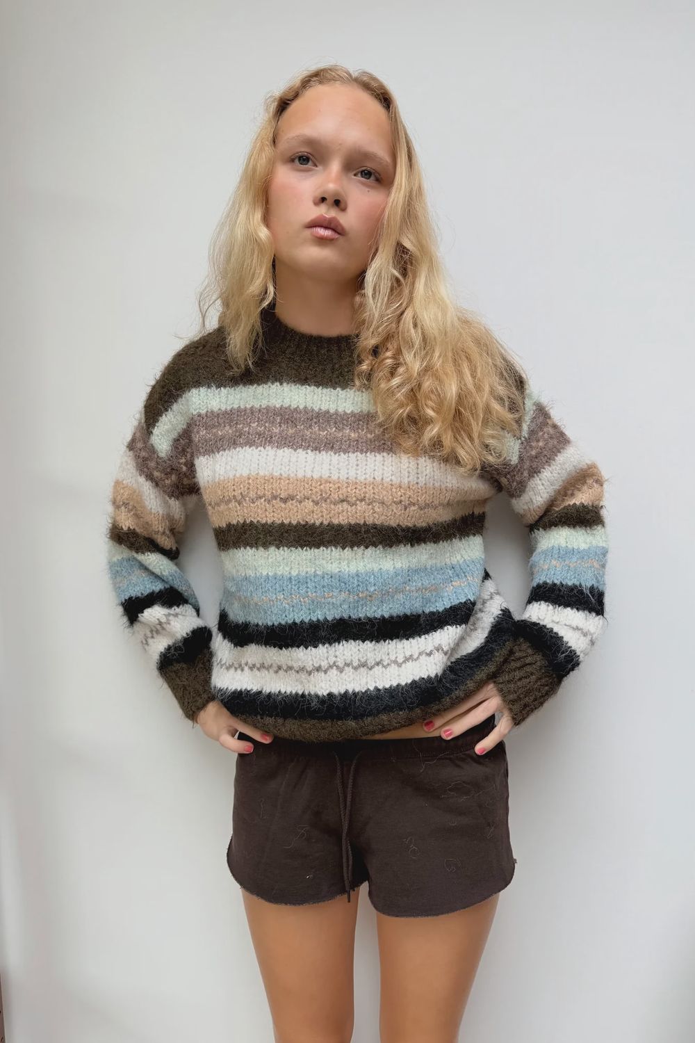 Brown Grethe Crewneck Jumper, Size: One Size