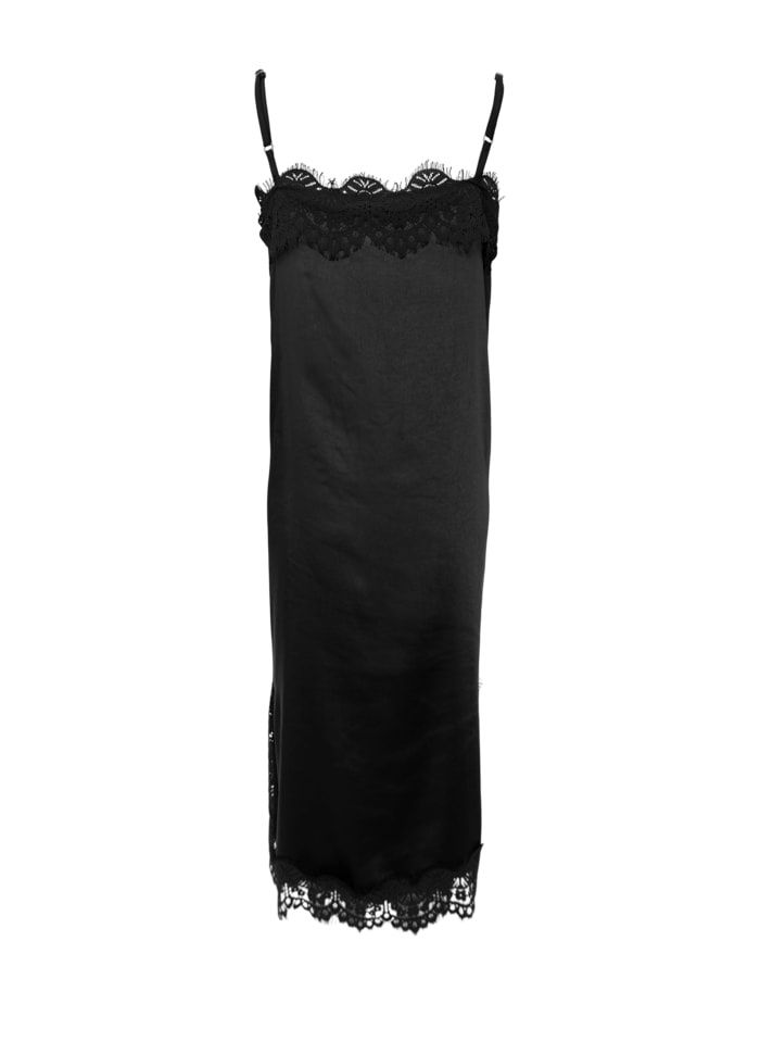 Evie Lace Strap Dress, Colour: Black, Size: S/M