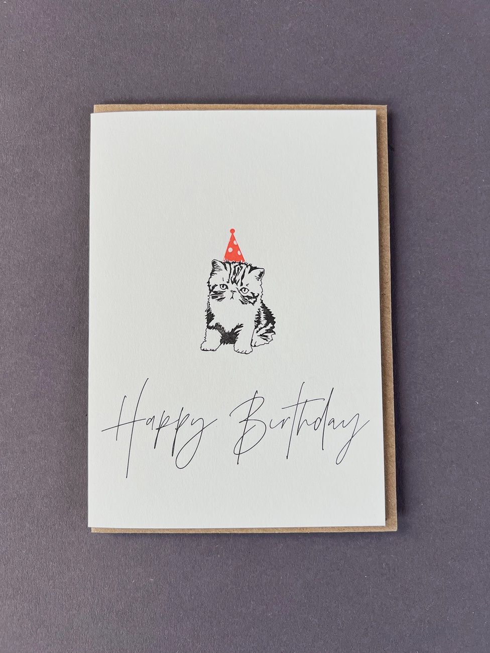 Birthday Cat Letterpress Card