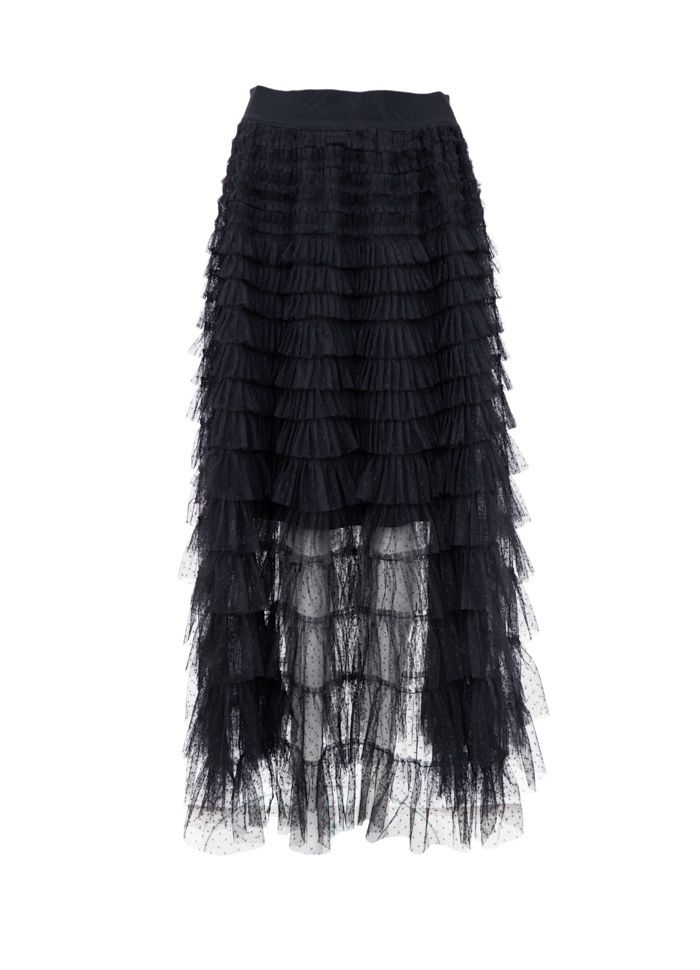 Angelina Mesh Skirt, Colour: Black, Size: S/M