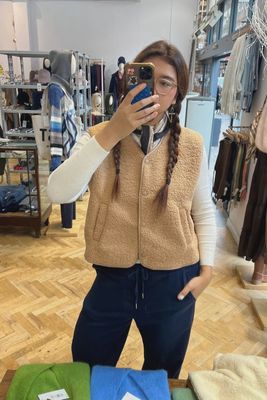 Kirsten Brown Sleeveless Jacket