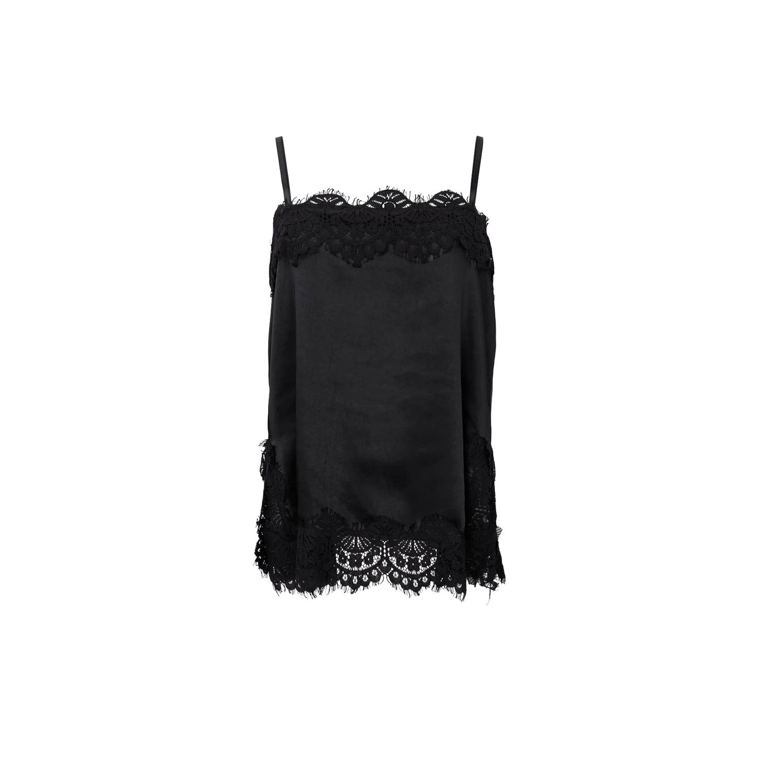 Evie Lace Strap Top, Colour: Black, Size: S/M