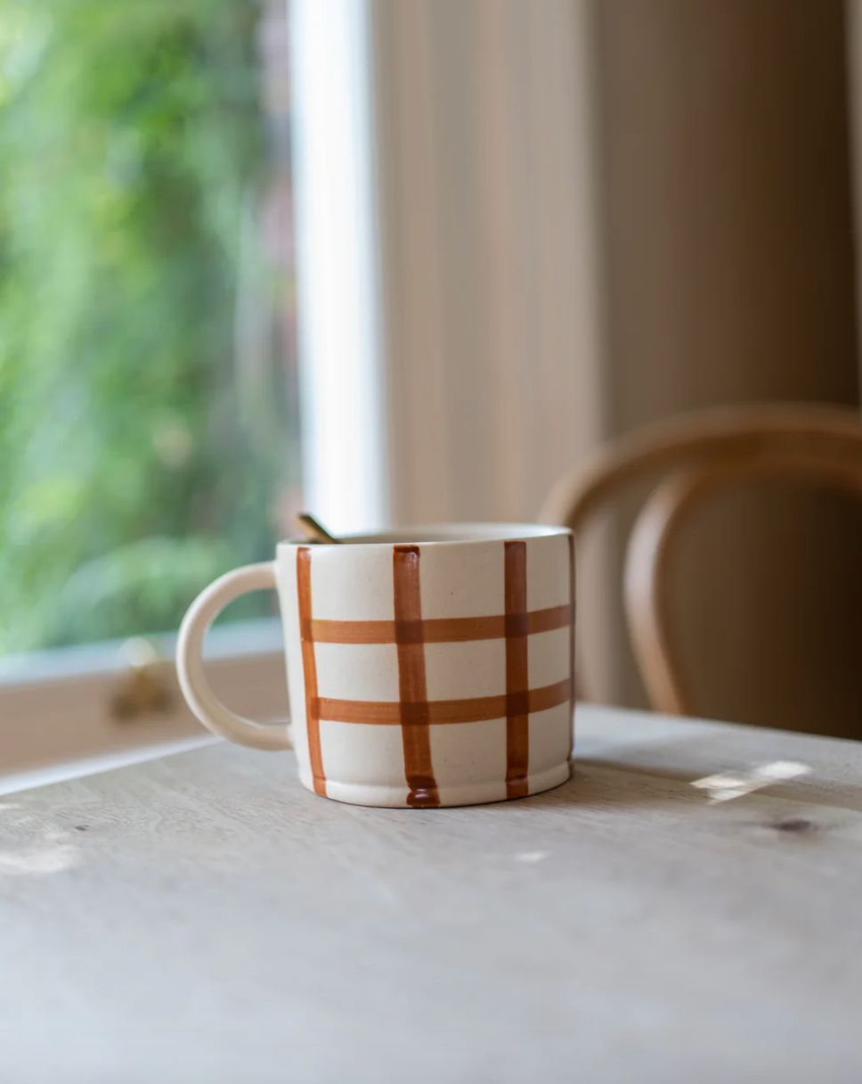Ginger Gingham Check Mug