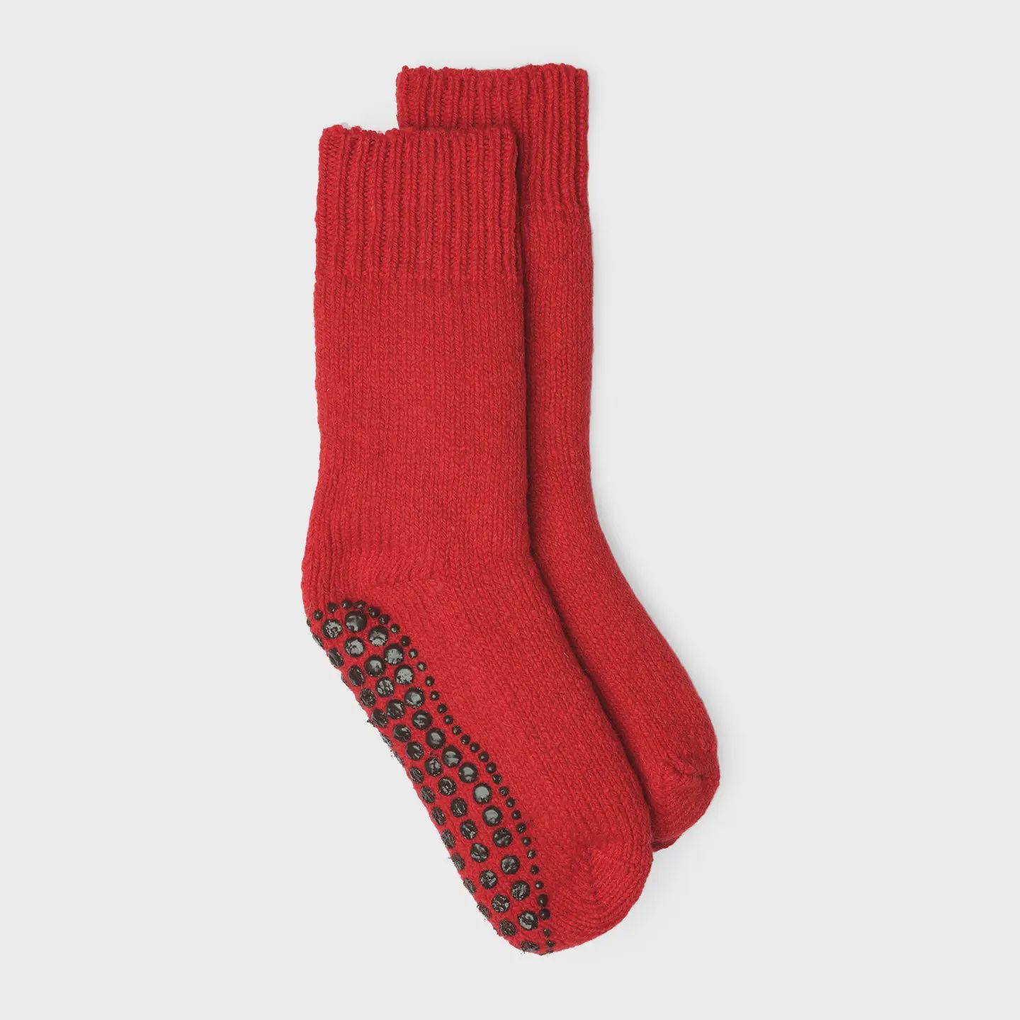 Plain Red/Brown Natural Slipper Socks