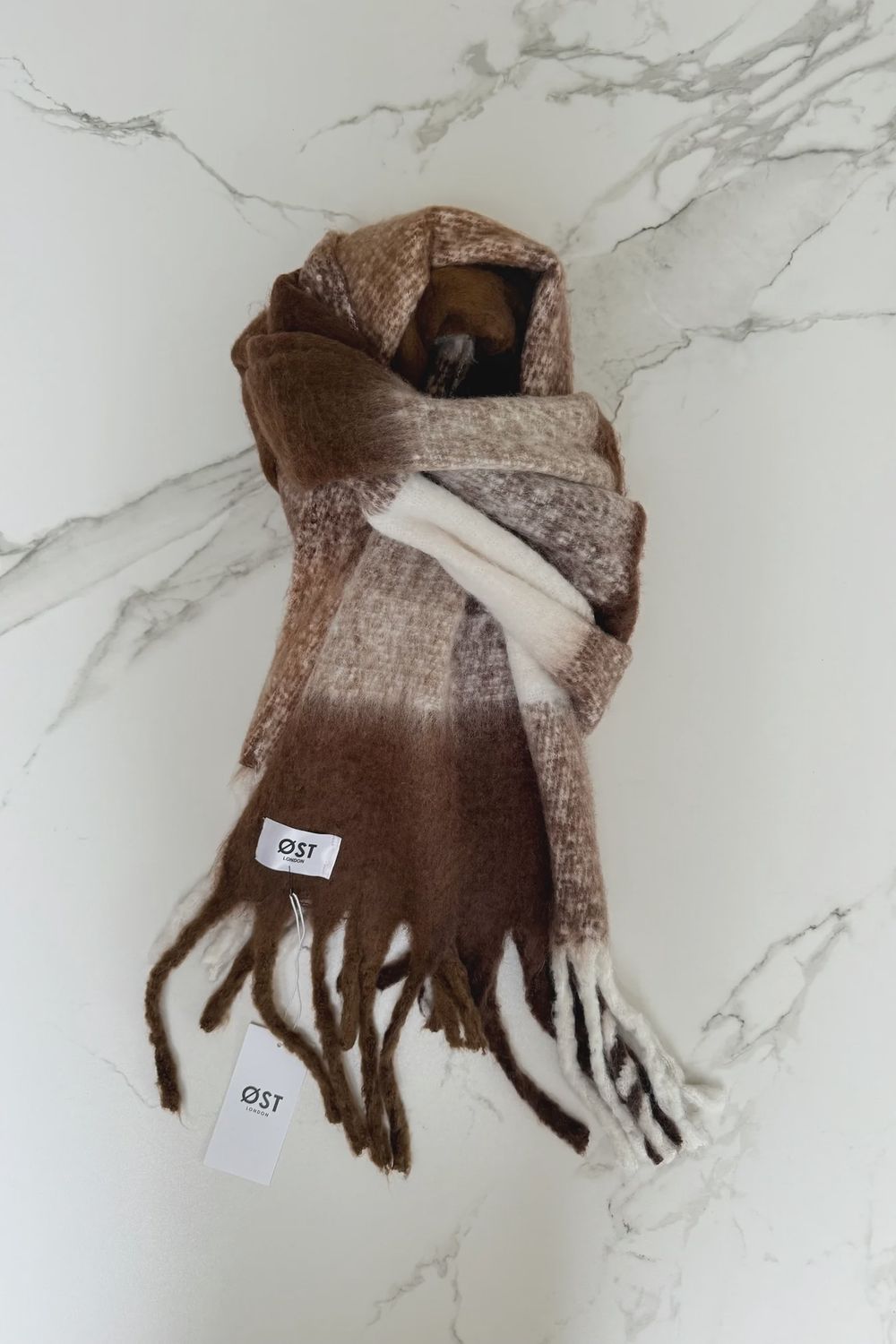 Pernille Oversized Dark Tartan Scarf