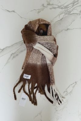 Pernille Oversized Dark Tartan Scarf