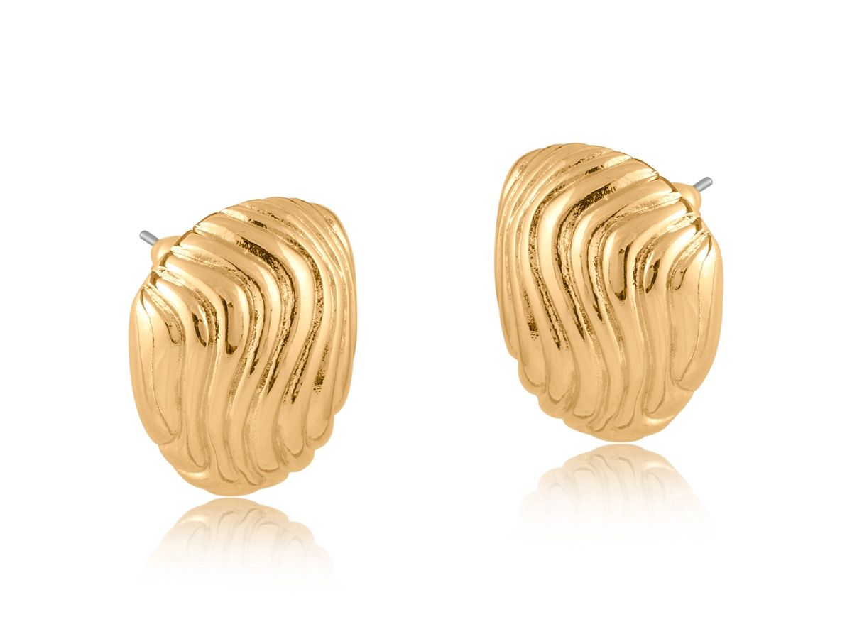Marina Ripple Studs, Colour: Gold