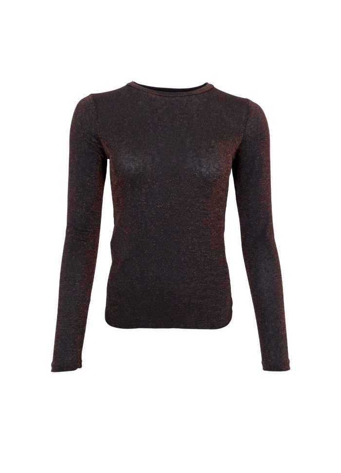 Faye Lurex Blouse, Colour: Black Coffee, Size: S/M