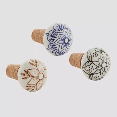 Hand Painted Stoneware Bottle Stopper