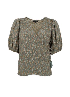 Luna Puff Sleeve Wrap Blouse