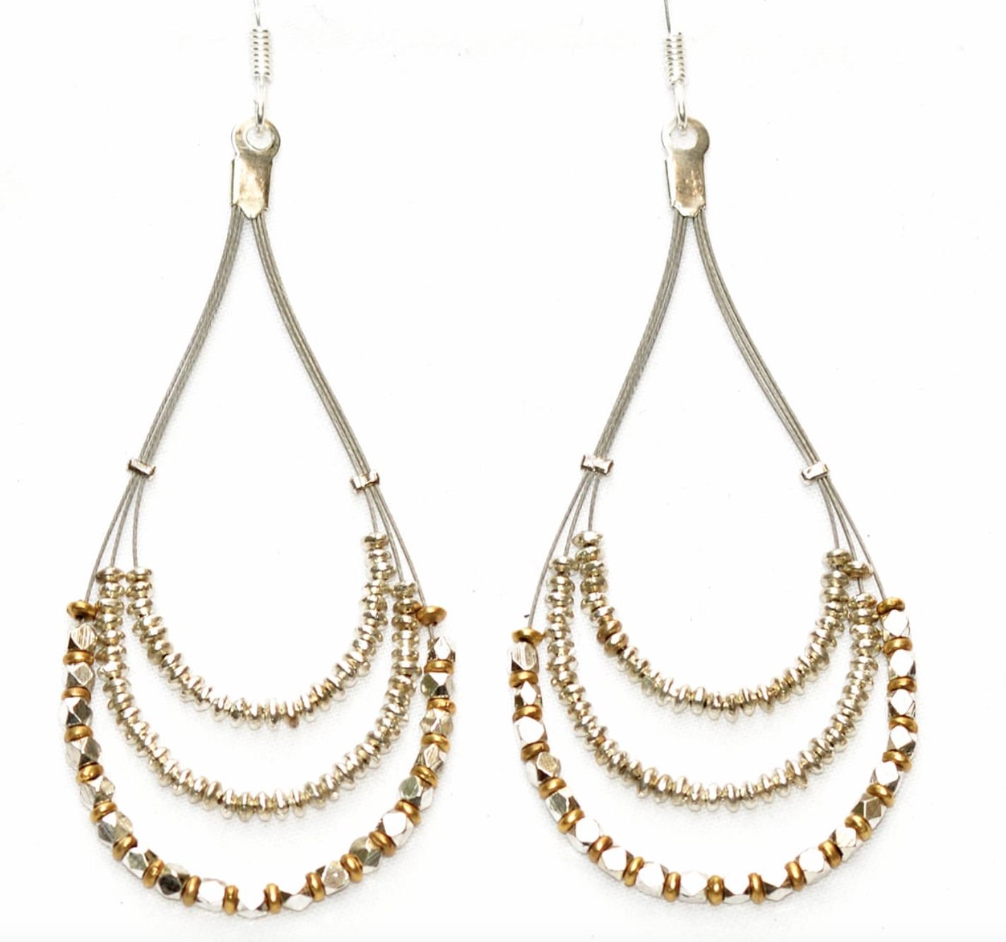 Anjuna Silver Golden Earrings