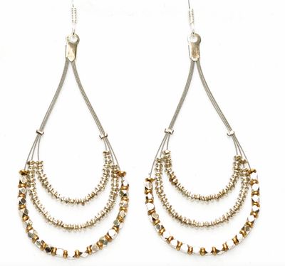 Anjuna Silver Golden Earrings