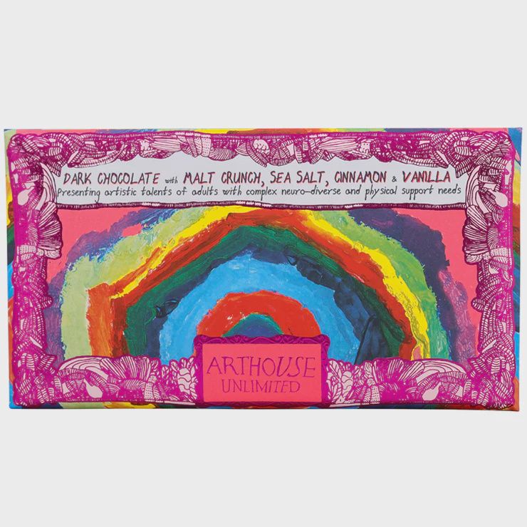 Magical Mysteries Dark Chocolate Bar, Flavour: Malt Crunch, Sea Salt, Cinnamon