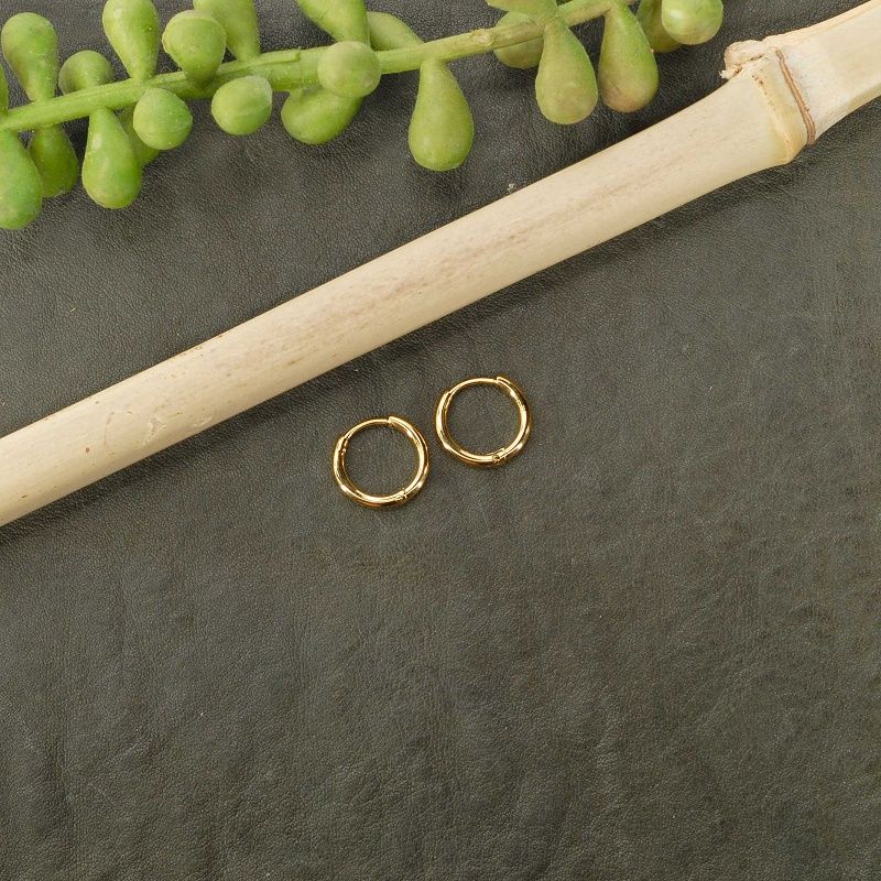 Gold Mini Creole, Size: 8mm