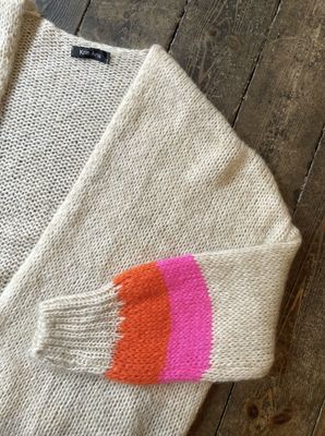 Beige Bright Cuff Cardigan