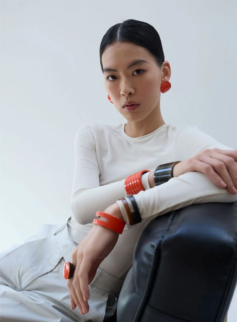 Brown Natural Horn Cut Out Cuff