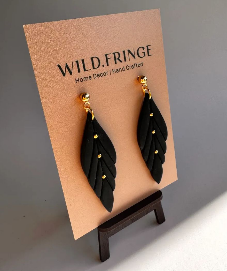 Olive Earrings, Colour: Black