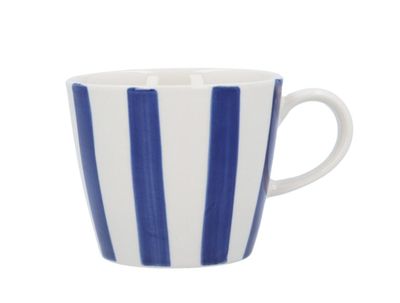 Navy Stripe Stoneware Mug