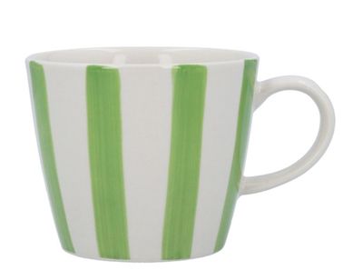 Green Stripe Stoneware Mug